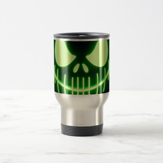 Mug De Voyage citrouille d'Halloween vert éffrayant (Centre)