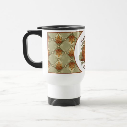 Mug De Voyage Citrouille Spice Coffee Art et Feuilles d'automne  (Gauche)