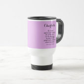 Mug De Voyage Clair Violet Courage Bible Verse Nom personnalisé (Devant droit)