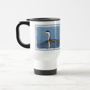 Mug De Voyage Clark's Grebe Painting - Art original pour les ois