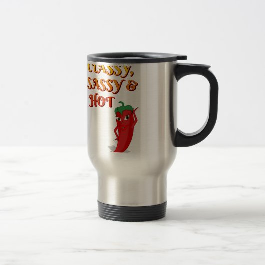 Mug De Voyage Classé Sassy Et Hot Pepper Diva (Droit)