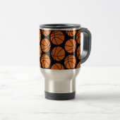 Mug De Voyage Classic Basketball Pattern on Black (Devant droit)