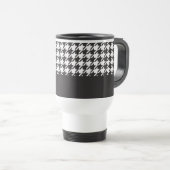 Mug De Voyage Classic moderne noir et blanc Houndstooth (Devant droit)