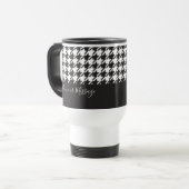 Mug De Voyage Classic moderne noir et blanc Houndstooth (Devant gauche)