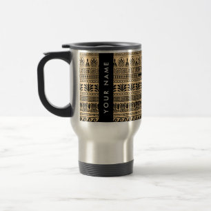 Mug De Voyage Clé Méandre Mixte, Frise Grecque, Marron, Votre No