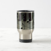 Mug De Voyage Clés de piano et notes de musique (Centre)