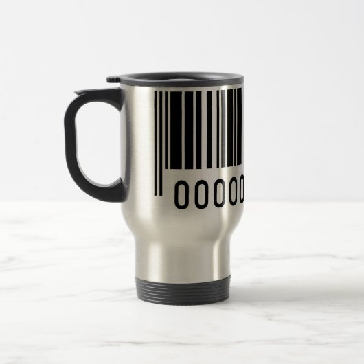 Mug De Voyage Code-barres noir Aluminium Voyage Mug (Gauche)
