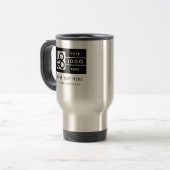 Mug De Voyage Code QR de site Web à logo personnalisé Texte Prom (Devant gauche)