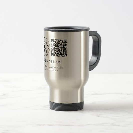Mug De Voyage Code QR du logo d'entreprise Evénements d'entrepri (Devant droit)