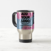 Mug De Voyage Code QR minimal simple ajouter un logo scanner nom (Devant gauche)