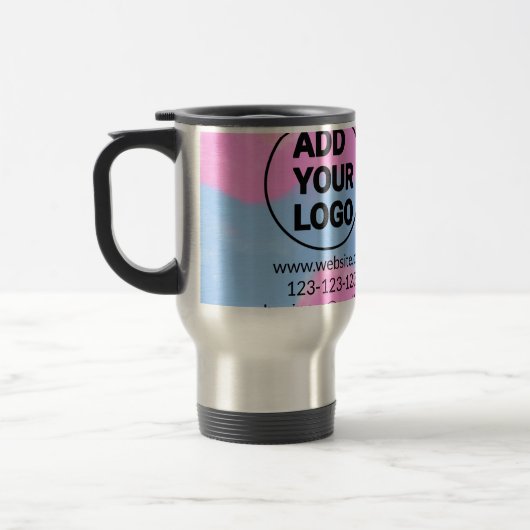 Mug De Voyage Code QR minimal simple ajouter un logo scanner nom (Gauche)