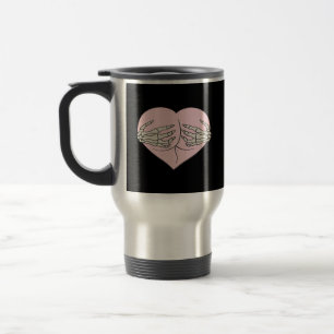 Mug De Voyage Coeur Butt Hug Skeleton Mains Classique
