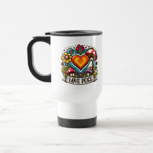 Mug De Voyage Coeur d'amour et de paix - Inspirationnel