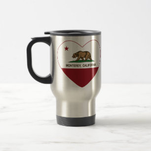 Mug De Voyage coeur de Monterey de drapeau de la Californie