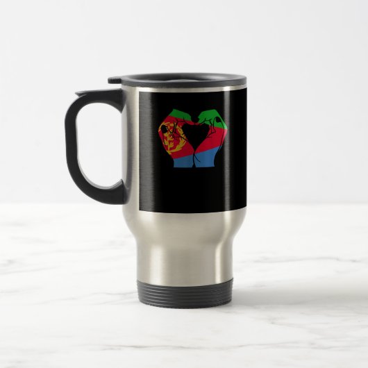 Mug De Voyage Coeur des mains avec drapeau érythréen (Gauche)
