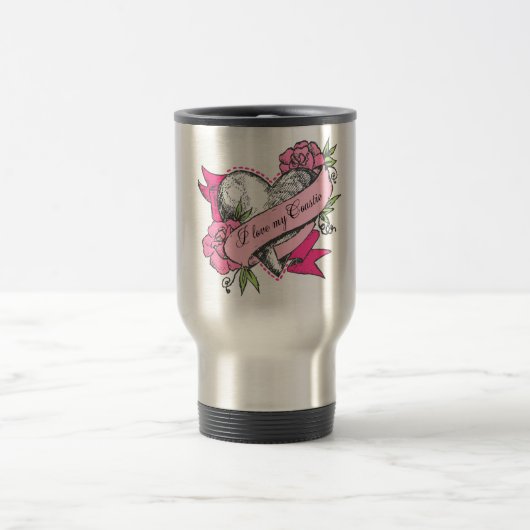 Mug De Voyage Coeur et Rose (Centre)