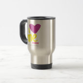 Mug De Voyage Coeur I je pourpre/jaune (Devant gauche)