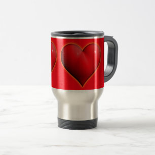 Mug De Voyage Coeur rouge 3-D brillant
