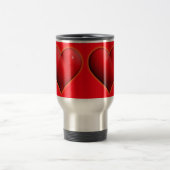 Mug De Voyage Coeur rouge 3-D brillant (Centre)