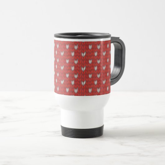Mug de voyage COEUR TRICOTÉ (Devant droit)
