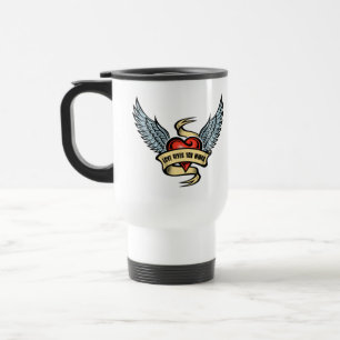 Mug De Voyage Coeur vintage Avec Ailes, L'Amour Vous Donne Des A