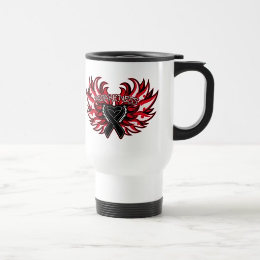 Mug De Voyage Coeur Wings.png de conscience de mélanome (Droite)