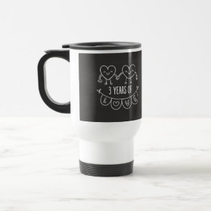 Mug De Voyage Coeurs-cadeaux du troisième anniversaire