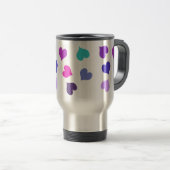 Mug De Voyage Coeurs colorés mignons (Devant droit)