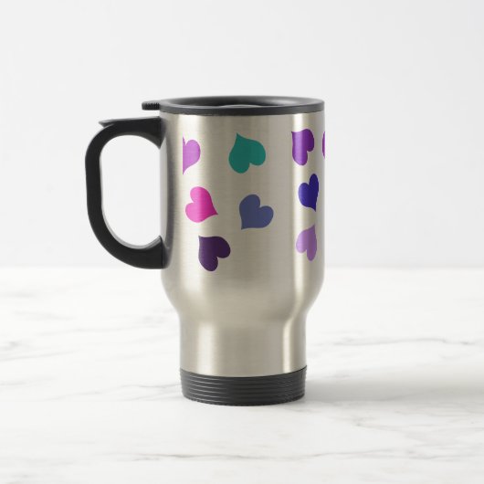 Mug De Voyage Coeurs colorés mignons (Gauche)