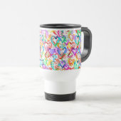 Mug De Voyage Coeurs colorés mignons motif (Devant droit)