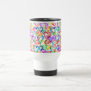 Mug De Voyage Coeurs colorés mignons motif