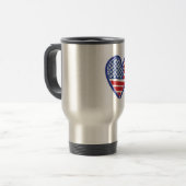 Mug De Voyage Coeurs du drapeau américain Union Jack (Devant gauche)