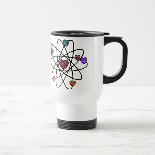 Mug De Voyage Coeurs Empreintes de léopard de Valentine atomique (Droite)