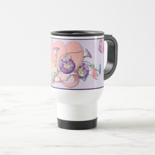 Mug De Voyage Coeurs et amour de gloire (Devant droit)