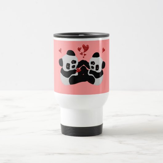Mug De Voyage Coeurs précieux de panda (Centre)