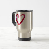 Mug De Voyage Coeurs rouges cool (Devant gauche)