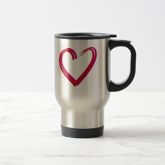 Mug De Voyage Coeurs rouges cool (Droit)
