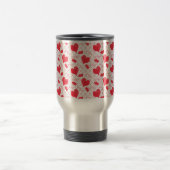 Mug De Voyage Coeurs rouges, texte, "aime-toi", rouge et blanc,  (Centre)