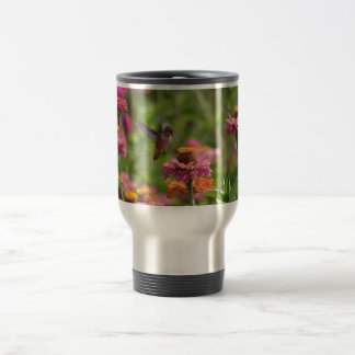 Mug De Voyage Colibri avec des Zinnias