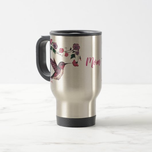 Mug De Voyage Colibri et fleurs (Devant gauche)