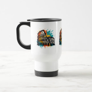 Mug De Voyage Colisée Street Art - Colorée Rome Landmark