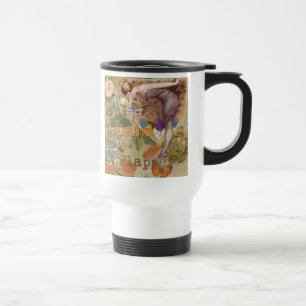 Mug De Voyage Collage Art Déco Paon Flapper Paris Vintage