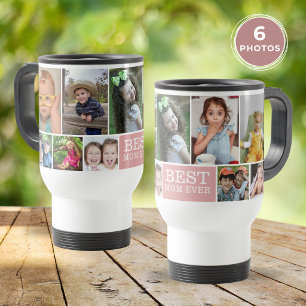Mug De Voyage Collage de 10 photos roses personnalisé Meilleure