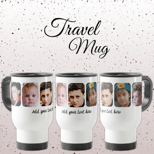 Mug De Voyage collage de 5 photos ajoutez du texte blanc