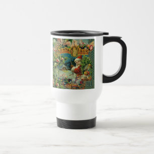 Mug De Voyage Collage de Noël victorien du Père Noël Antique