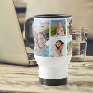 Mug De Voyage Collage de photos de famille avec 6 photos et text