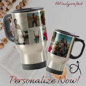 Mug De Voyage Collage de photos familiales avec 6 photos et text