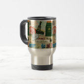 Mug De Voyage collage de voyage vintage moderne (Devant gauche)
