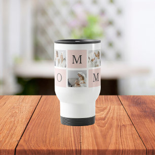 Mug De Voyage Collage moderne Photo & Pastel Cadeau de maman ros