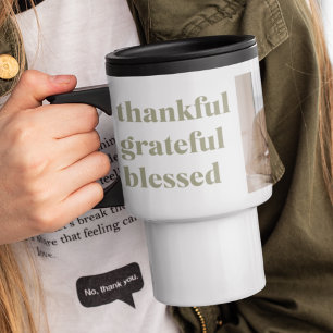 Mug De Voyage Collage Moderne Trois Photos Joyeux Thanksgiving
